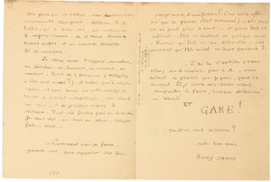 Lettera di guerra autografa da Jacques Vache