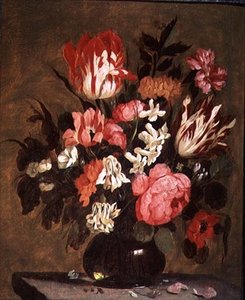 Fiori in un vaso di vetro