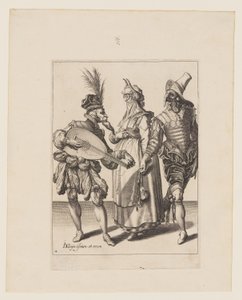 Una coppia di suonatori di liuto, da Le mascherate da Jacques de Gheyn II