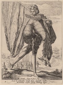 Soldato Armato di Spada Larga e Scudo da Jacques de Gheyn II after Hendrik Goltzius