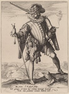 Soldato con archibugio da Jacques de Gheyn II after Hendrik Goltzius