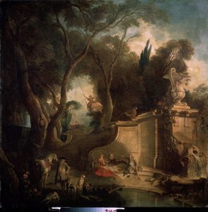 Il riposo dopo la caccia da Jacques de Lajoüe