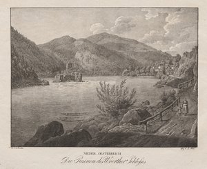 Bassa Austria, le rovine del castello Woerther da Jakob Alt