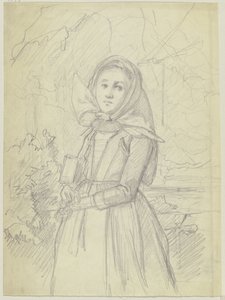 Una contadina nella foresta da Jakob Becker