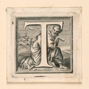 Lettera maiuscola decorata T da Jakob Frey