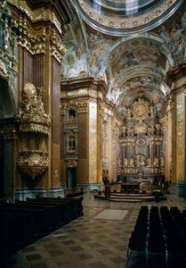 Vista interna della Chiesa Benedettina di Melk progettata dall
