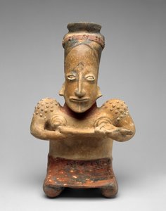 Donna inginocchiata che allatta un bambino, Proto-Classico, 100 a.C.-300 d.C. da Jalisco
