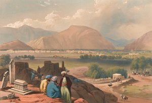 Kabul, da un cimitero sulla cresta della montagna, a nord-est della città (litografia, tinta) da James (after) Atkinson