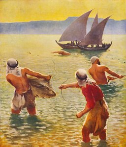 Terra Santa: pesca nel lago di Galilea da James (after) Clark