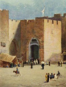 Jaffa; o, "Porta del Pesce" (litografia a colori) da James (after) Clark