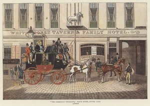 Il telegrafo di Cambridge, White Horse, Fetter Lane da James (after) Pollard
