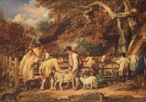 Tosatura delle pecore, c.1820 da James (after) Ward