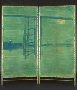 Blu e Argento: Schermo, con il Vecchio Ponte di Battersea da James Abbott McNeill Whistler