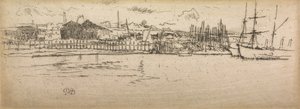 Bacino di Carenaggio, Southampton, da una serie di dodici incisioni intitolate La Rivista Navale da James Abbott McNeill Whistler