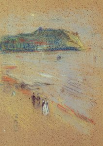 Figure su una Spiaggia Vicino a Scogliere da James Abbott McNeill Whistler