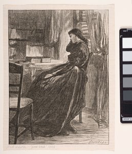 Joanna Douglas in "Il sermone di prova", 1862 da James Abbott McNeill Whistler