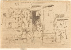 Negozio di vestiti usati, No.I, c. 1884-1886 da James Abbott McNeill Whistler