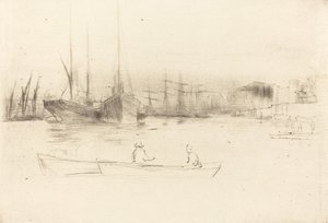 Battelli a vapore vicino alla Torre da James Abbott McNeill Whistler