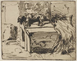Il cane sulla cuccia, 1858 (incisione su carta) da James Abbott McNeill Whistler