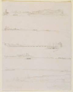 Il Reno, vicino a Worms e Oppeheim, 1858 da James Abbott McNeill Whistler