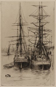 Le due navi, 1875 da James Abbott McNeill Whistler