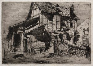 Dodici incisioni dalla natura: Il tenimento insicuro, 1858 da James Abbott McNeill Whistler