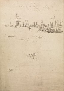 Barca dei Visitatori, da una serie di dodici incisioni intitolate La Rivista Navale da James Abbott McNeill Whistler