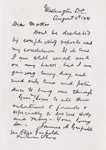Lettera di James Abram Garfield a sua madre, da 