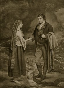 Fidanzamento di Robert Burns e Highland Mary, 1785, illustrazione da 
