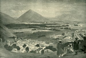 La Bala Hissar e la città di Kabul dalla parte superiore della cittadella, c1842, 1901 da James Atkinson