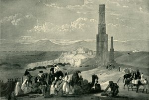 La fortezza e la cittadella di Ghazni e i due minareti, c1840, 1901