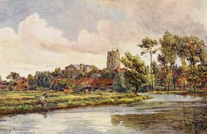 Il Waveney a Beccles, con la Chiesa di San Michele da James Aumonier