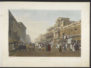 Una vista nel bazar, che conduce alla strada di Chitpore, da 
