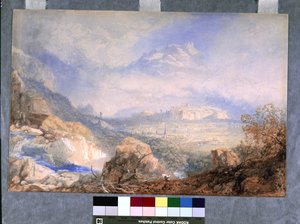 Valle del Rodano con la città e la cittadella di Sion, in Svizzera da James Baker Pyne
