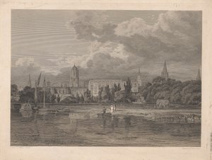 Vista sud di Christ Church, ecc. dai prati