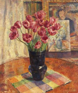 Tulipani in una ciotola blu da James Bolivar Manson