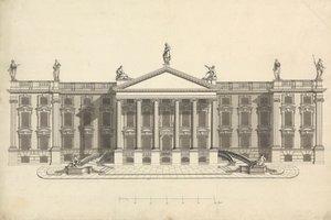 Disegno finito di una villa palladiana non identificata da James Bruce