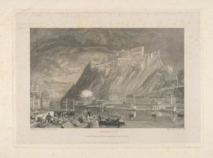 Ehenbreitstein, durante la demolizione della fortezza nel 1817 dal molo di Coblenza da James C. Allen
