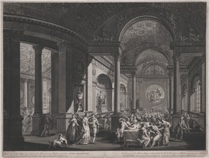 Festa campestre, 9 giugno 1774 (interno della sala da pranzo) da James Caldwall