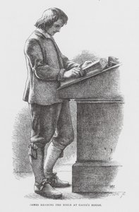 Giacomo legge la Bibbia a casa di Gaio da James Dawson Watson