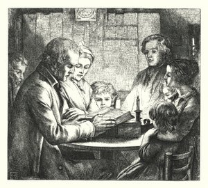Scena in un Cottage Scozzese da James Dawson Watson