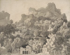 Paesaggio roccioso con edifici classici, c.1745 da James Deacon