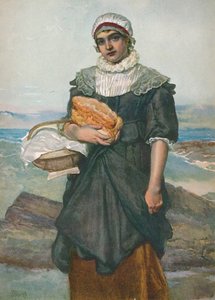 Una ragazza pescatrice francese, c. 1890, 1906 da James Dromgole Linton