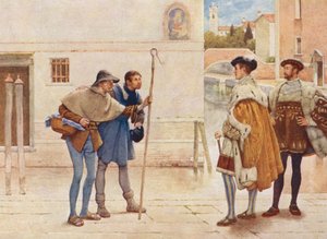 Il mercante di Venezia di Shakespeare: Bassanio, Lorenzo, Old Gobbo e Launcelot Gobbo da James Dromgole Linton