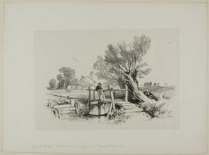 Paesaggio con ragazzo che pesca da James Duffield Harding