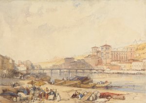 Lione dal lungofiume sul Rodano