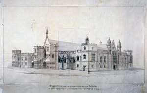 Suggerimenti per modifiche agli edifici adiacenti Westminster Hall, Londra da James Duffield Harding