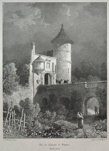Viaggi pittoreschi e romantici nella vecchia Francia. Franche-Comté: Vista del Castello di Frasne da James Duffield Harding
