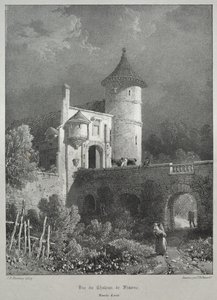 Viaggi pittoreschi e romantici nella vecchia Francia. Franche-Comté: Vista del Castello di Frasne da James Duffield Harding