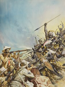 Boeri che combattono contro gli indigeni (gouache su carta) da James Edwin McConnell